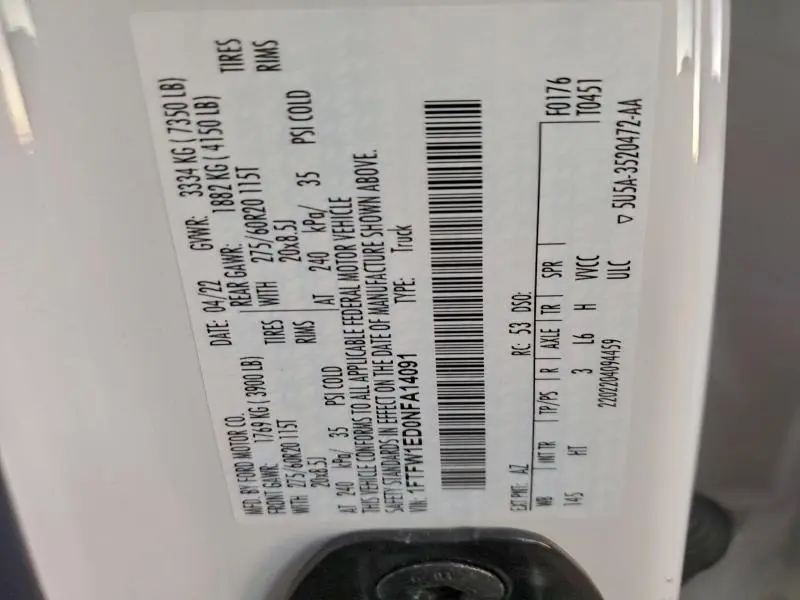 2022 FORD F150 SUPERCREW  