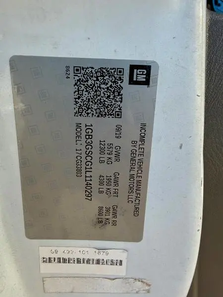 2020 CHEVROLET EXPRESS G3500   