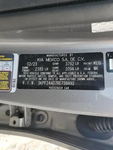 2024 KIA FORTE LX
