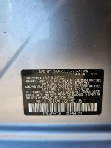 2019 SUBARU CROSSTREK LIMITED  