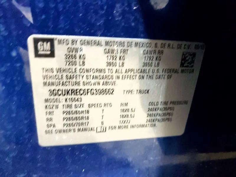 2015 CHEVROLET SILVERADO K1500 LT  