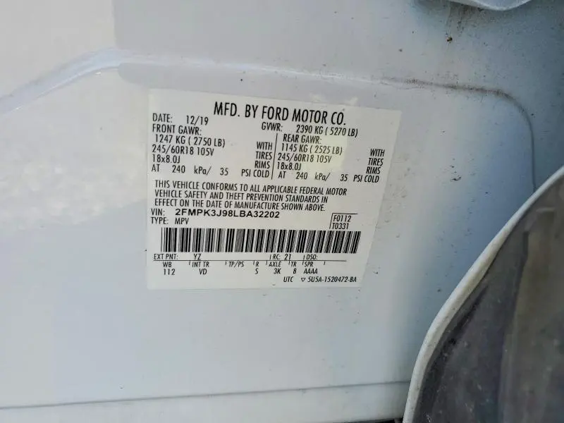 2020 FORD EDGE SEL  