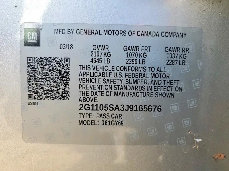 2018 CHEVROLET IMPALA LT  