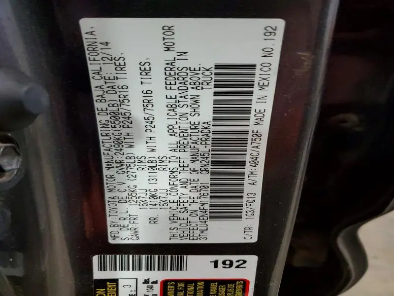 2015 TOYOTA TACOMA V6  