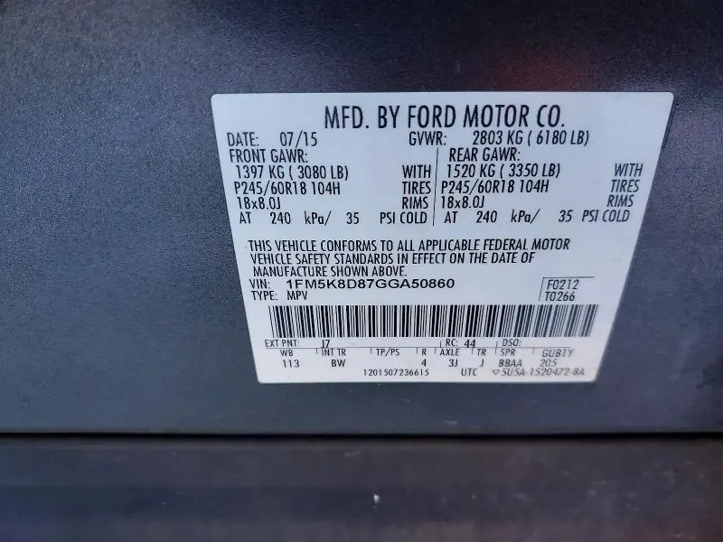 2016 FORD EXPLORER XLT  