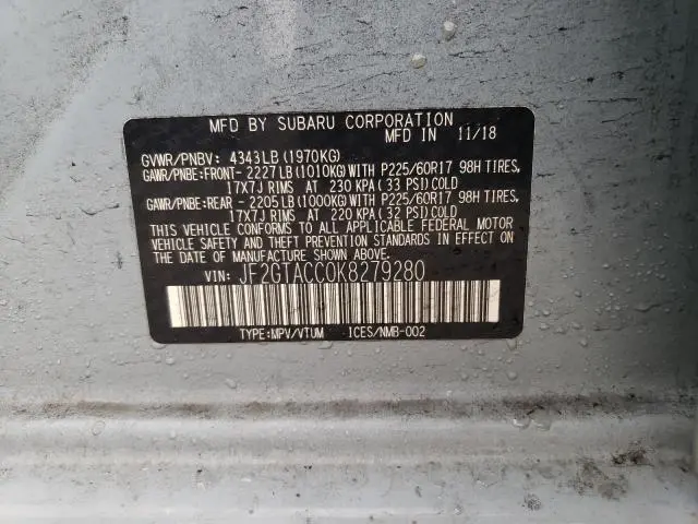 2019 SUBARU CROSSTREK PREMIUM