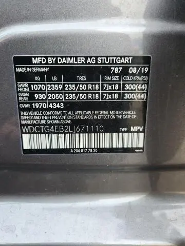 2020 MERCEDES-BENZ GLA 250  