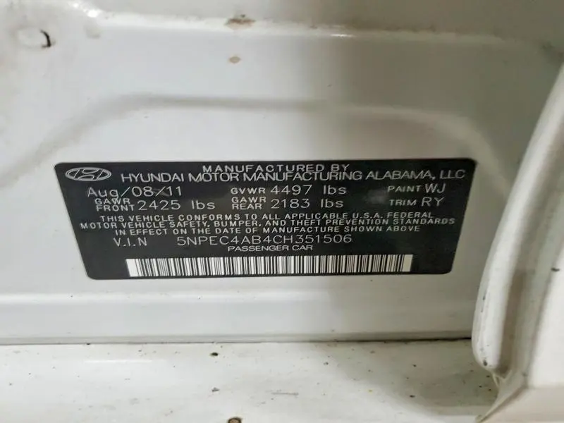2012 HYUNDAI SONATA LIMITED 2.0T  