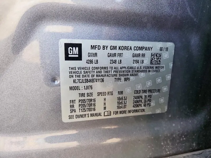 2019 CHEVROLET TRAX 1LT  