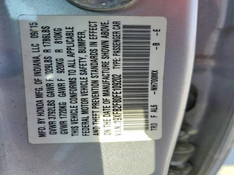 2015 HONDA CIVIC EX  
