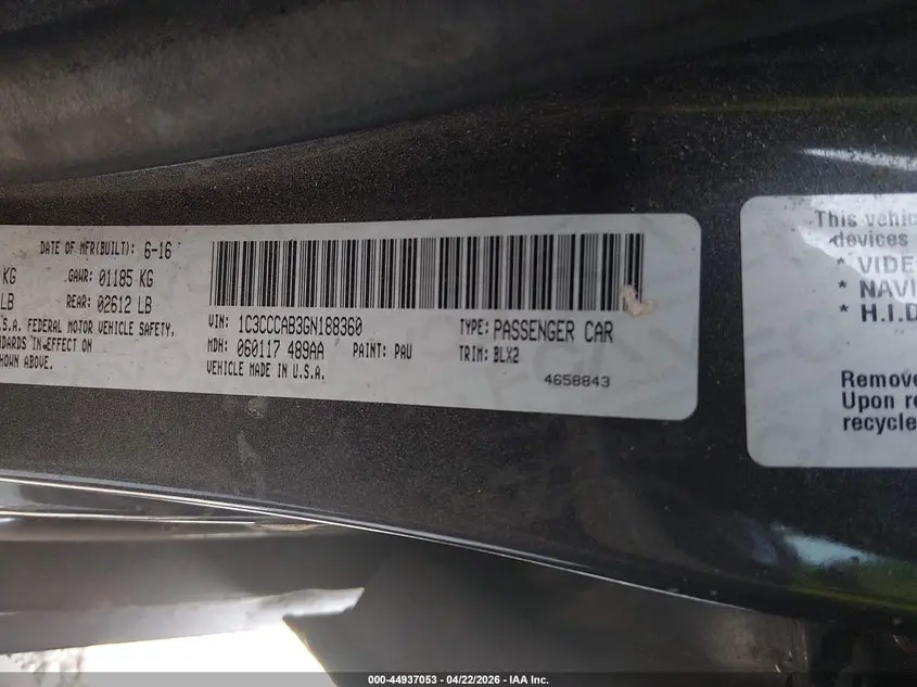2016 CHRYSLER 200 LIMITED PLATINUM