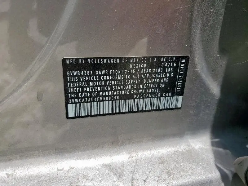 2015 VOLKSWAGEN GOLF SPORTWAGEN TDI S  