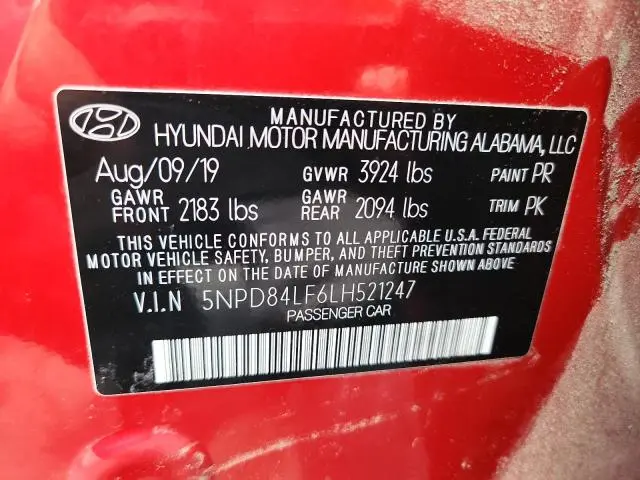 2020 HYUNDAI ELANTRA SEL  