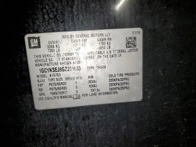 2016 CHEVROLET SILVERADO K1500 LTZ  