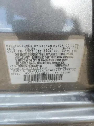 2024 NISSAN VERSA S  