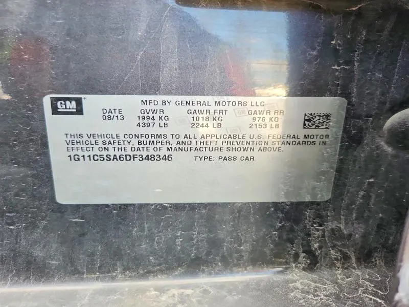 2013 CHEVROLET MALIBU 1LT  
