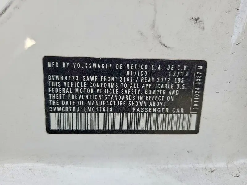 2020 VOLKSWAGEN JETTA S  