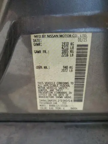 2015 NISSAN ALTIMA 2.5  