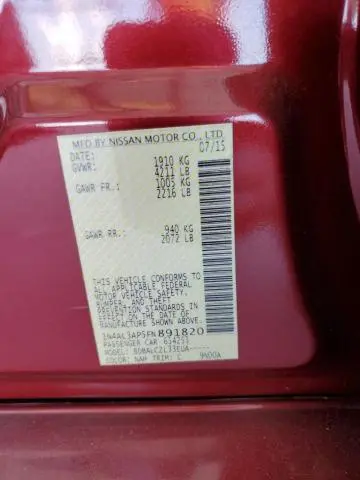 2015 NISSAN ALTIMA 2.5  