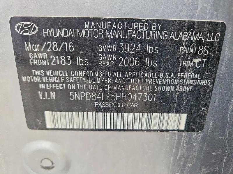 2017 HYUNDAI ELANTRA LIMITED  