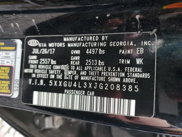 2018 KIA OPTIMA EX  