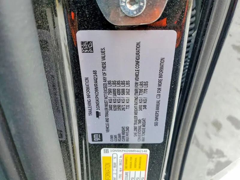 2021 CHEVROLET TAHOE K1500 Z71  