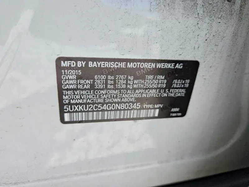 2016 BMW X6 XDRIVE35I  