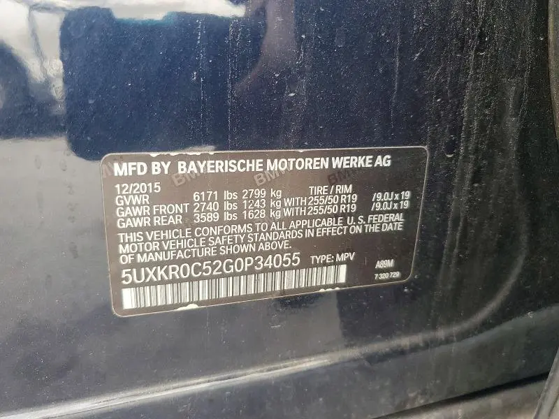 2016 BMW X5 XDRIVE35I  