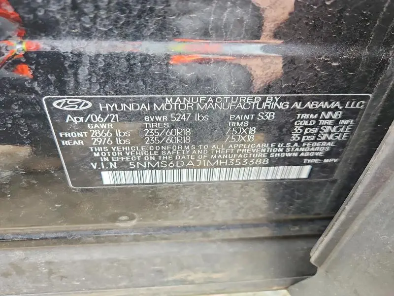 2021 HYUNDAI SANTA FE SEL  