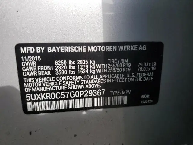 2016 BMW X5 XDRIVE35I  