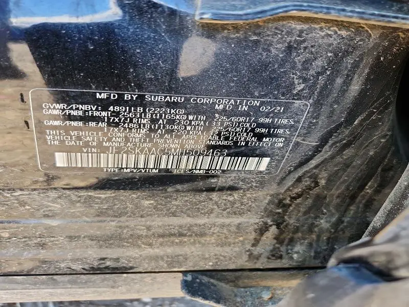 2021 SUBARU FORESTER   