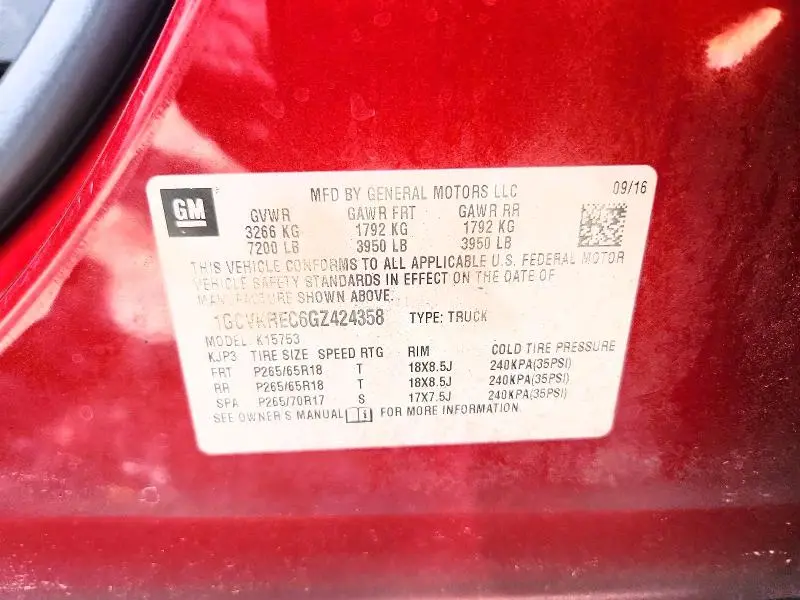 2016 CHEVROLET SILVERADO K1500 LT  