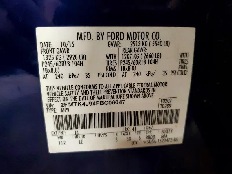 2015 FORD EDGE SEL  