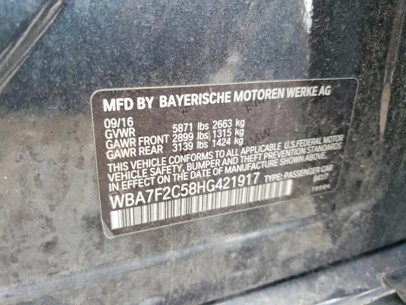 2017 BMW 750 XI  