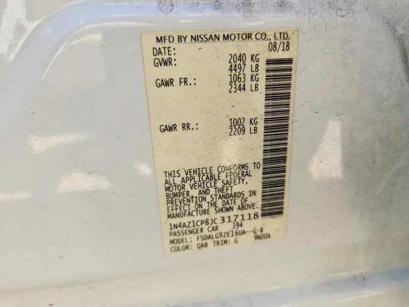 2018 NISSAN LEAF SL  
