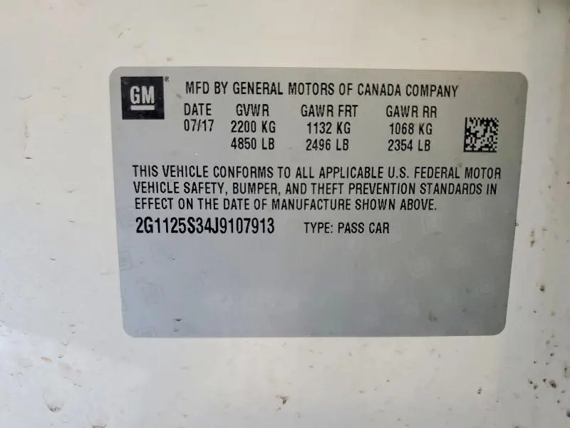 2018 CHEVROLET IMPALA PREMIER  