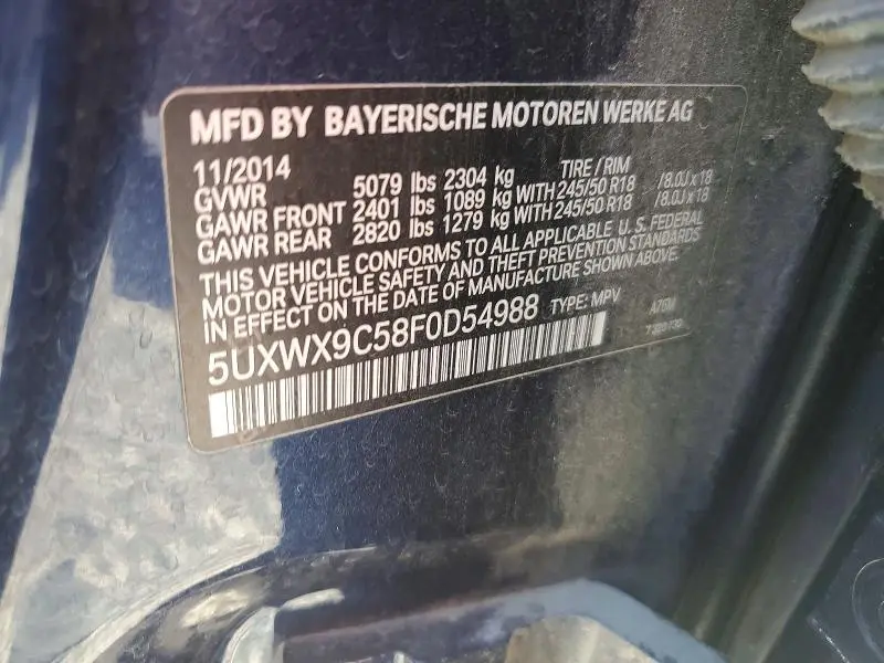 2015 BMW X3 XDRIVE28I  