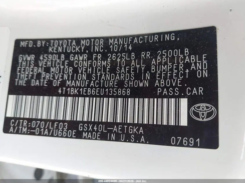 2014 TOYOTA AVALON XLE PREMIUM