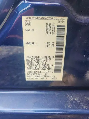 2020 NISSAN ALTIMA SR  