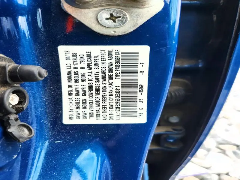 2012 HONDA CIVIC LX  