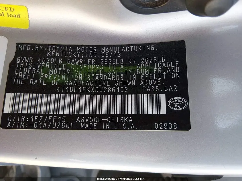 2013 TOYOTA CAMRY SE