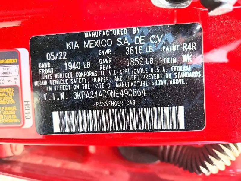 2022 KIA RIO S  