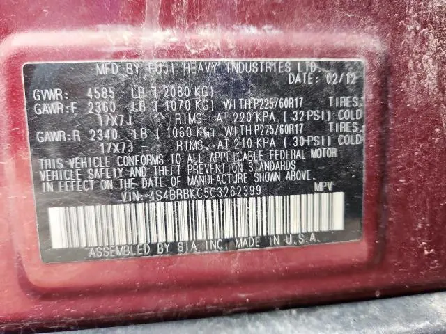 2012 SUBARU OUTBACK 2.5I LIMITED  