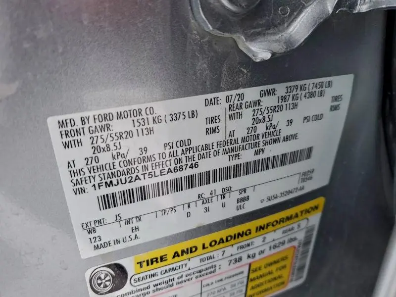 2020 FORD EXPEDITION LIMITED  