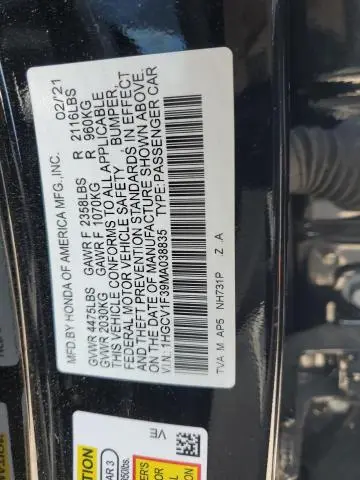 2021 HONDA ACCORD SPORT  