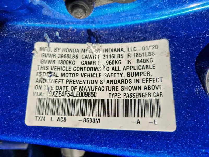 2020 HONDA INSIGHT EX  