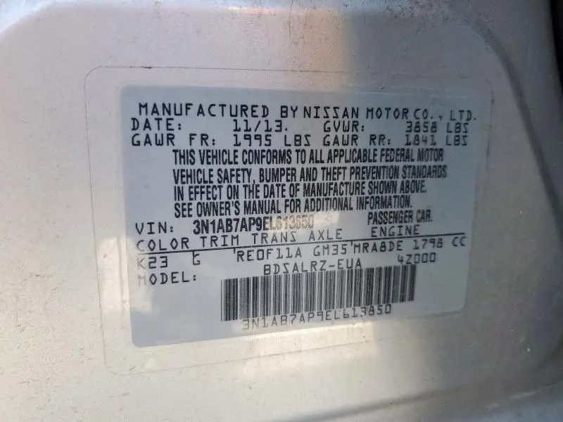 2014 NISSAN SENTRA S  
