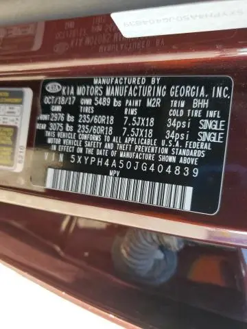 2018 KIA SORENTO EX V6  