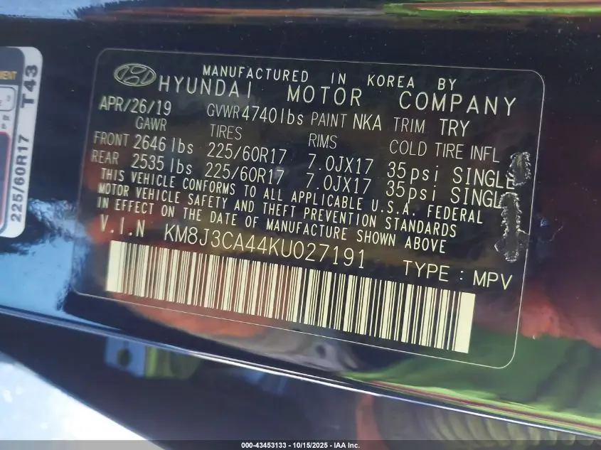 2019 HYUNDAI TUCSON VALUE