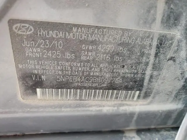 2011 HYUNDAI SONATA GLS  